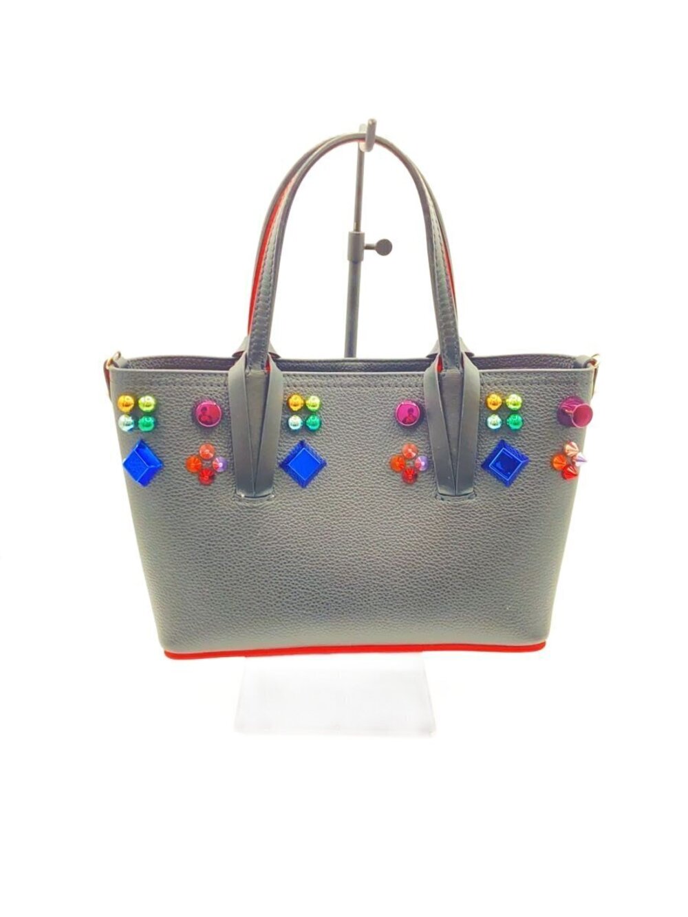 Christian Louboutin Cabata Studded Handbag Leather Black
